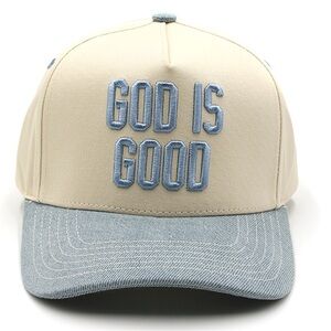 God Is Good Cap with Embroidered Text